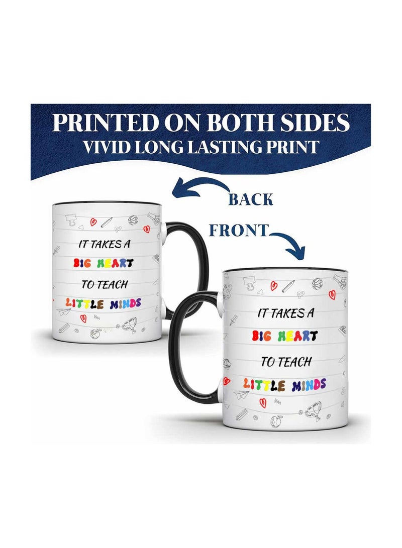 PRINTSHOP4ME Teacher's Day Black Ceramic Coffee Mug - Double-Sided Printed with Positive Quotes for Self-Care and Motivation - Gift for Teachers, Appreciation from Students and Parents - Image 2