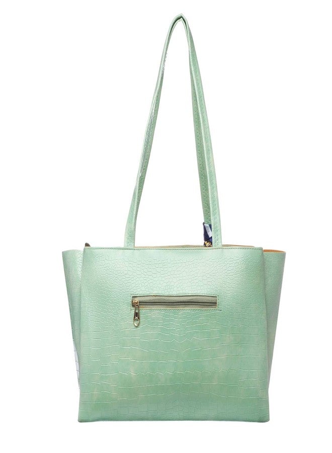 Dcozi Stylish and Fashionable PU Leather Handbag For Women & Girls (Light Green) - Image 3