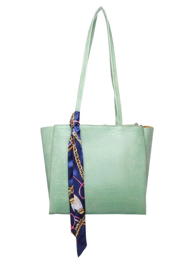 Dcozi Stylish and Fashionable PU Leather Handbag For Women & Girls (Light Green) - Image 1