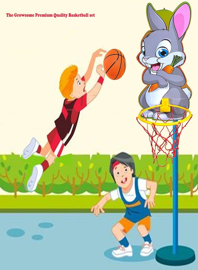 The GrowSome GrowSome Kids Basketball Theme Set - Portable Indoor/Outdoor Toy Basketball for Kids' Birthday & Return Gifts - Includes Hanging Board, Net, Ball, Tie - Image 3