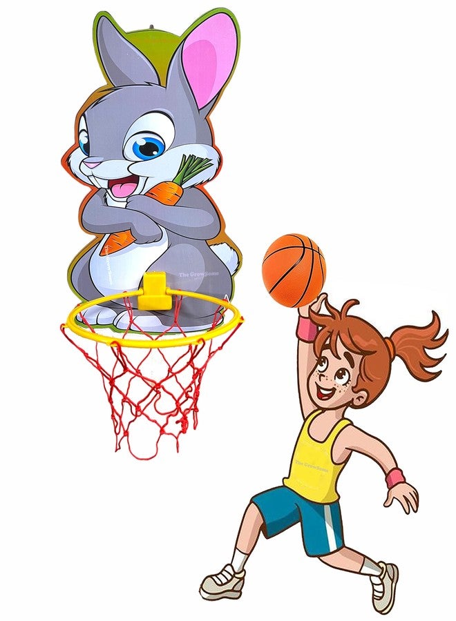 The GrowSome GrowSome Kids Basketball Theme Set - Portable Indoor/Outdoor Toy Basketball for Kids' Birthday & Return Gifts - Includes Hanging Board, Net, Ball, Tie - Image 1