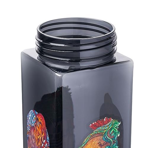 Silver Buffalo Star Wars Featuring R2-D2  C3PO  Chewbacca  and Yoda Plastic Square Water Bottle with Lid  25 Ounces - Image 4