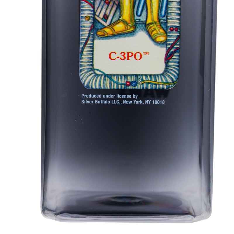 Silver Buffalo Star Wars Featuring R2-D2  C3PO  Chewbacca  and Yoda Plastic Square Water Bottle with Lid  25 Ounces - Image 2