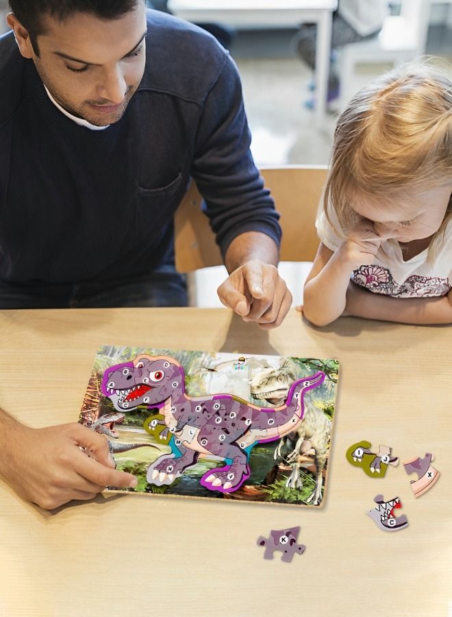 GROIC Wooden Toddler Puzzles for Kids,Dinosaur Puzzles,Montessori Educational Learning Toy,Wooden Preschool Toys - Image 5