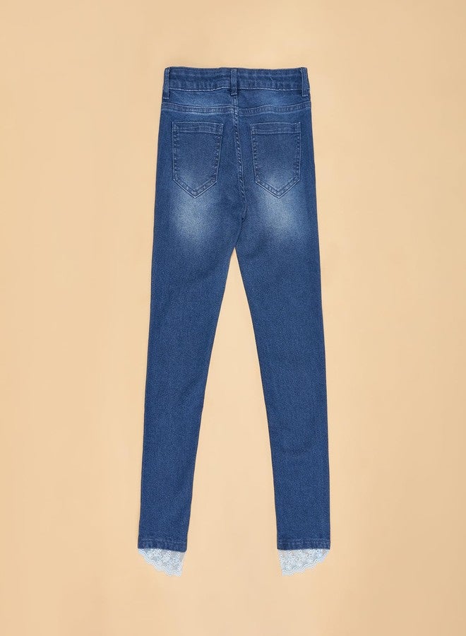 YU by Pantaloons Girl's Regular Fit Jeans (110150063004_Medium Blue - Image 5