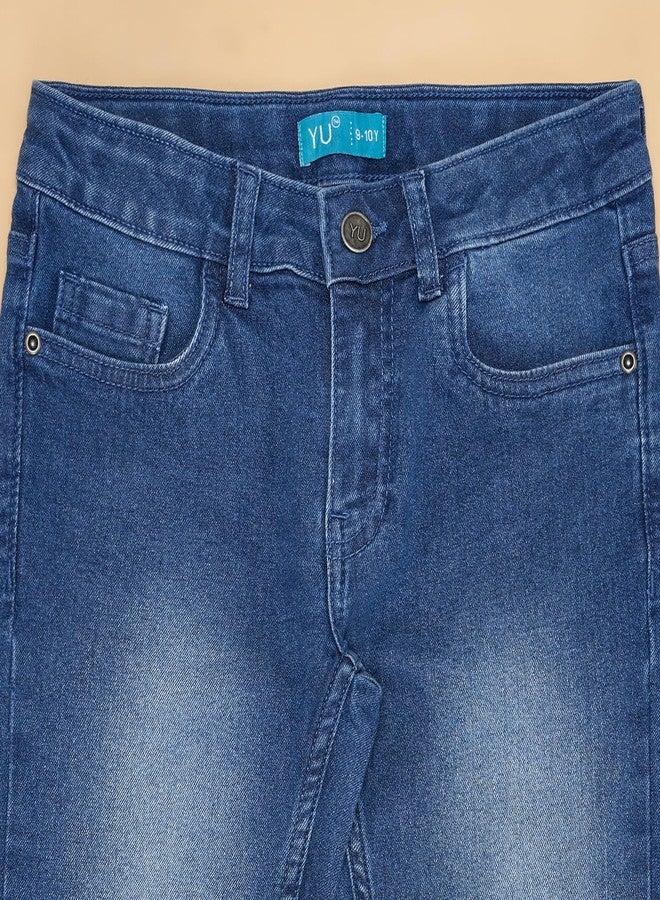 YU by Pantaloons Girl's Regular Fit Jeans (110150063004_Medium Blue - Image 3