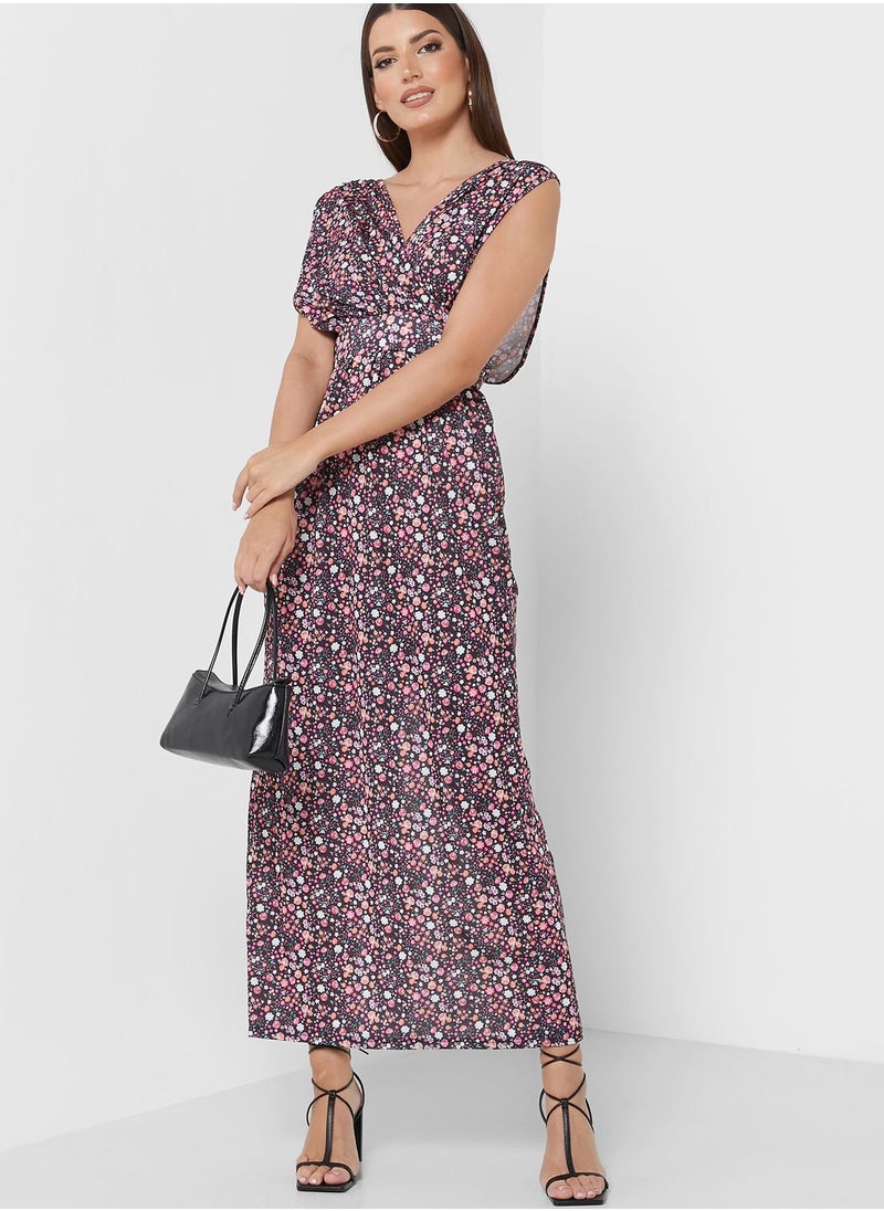 boohoo Front Slit Floral Printed Dress  - Image 4