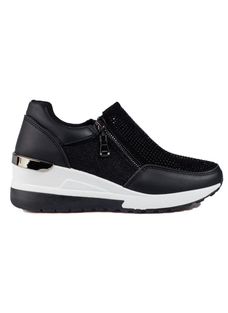 Truffle Zip Up Low Top Wedge Sneaker
