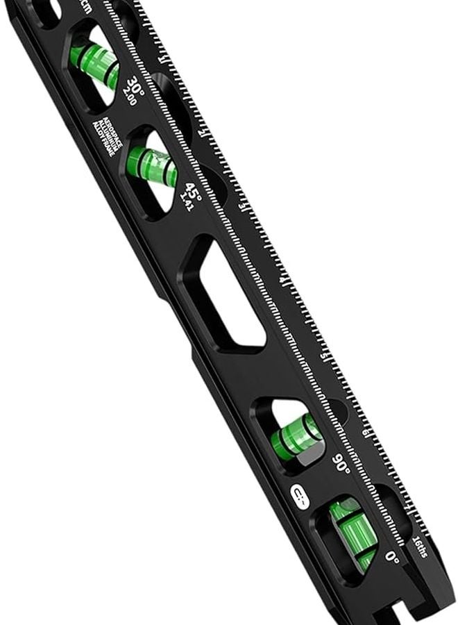 9 بوصة مستوى بناء أسود من الألومنيوم مع قوارير دقة القاعدة لتركيب الأنابيب - Image 5