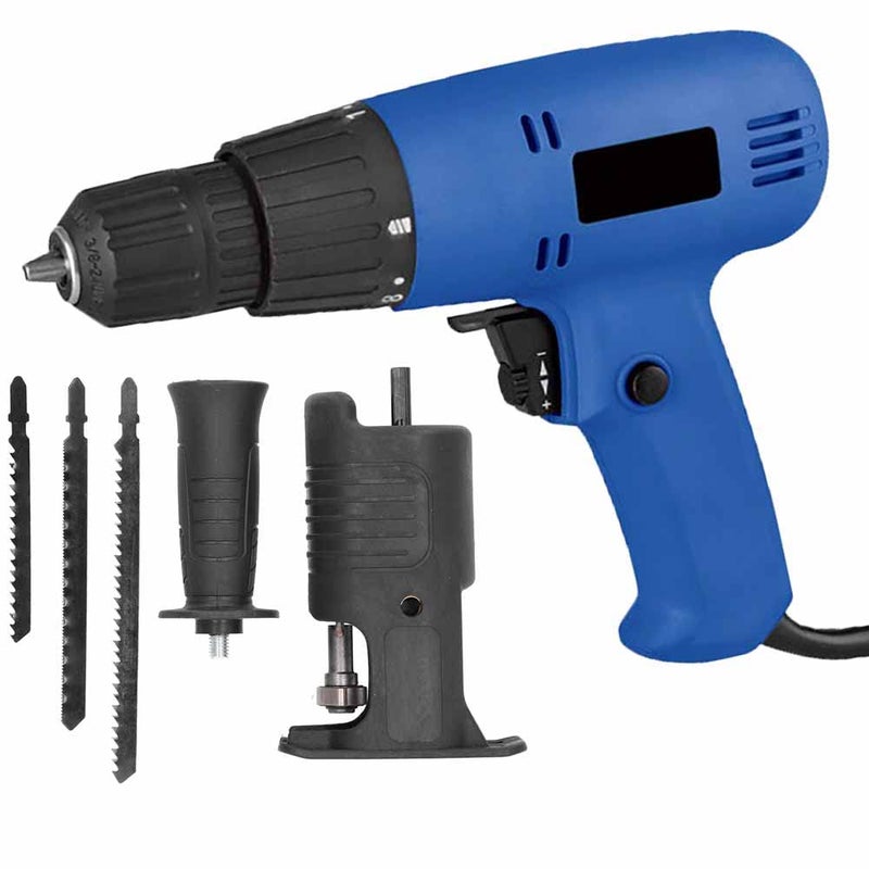MLD MLD 280w Power Handheld Tools Tool Set Multifunctional Electric Screwdriver Drill Machine with Jig saw wood cutter Reciprocating Saw Adapter 10mm280w750rpm AD0295  - Image 1