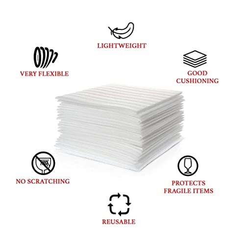 WAUPPY 12”x12” Foam Wrap Sheets for Packing Moving Supplies, Cushion Foam Wrap Packing Foam for Dishes, China, Glassware 50 Pack - Image 3