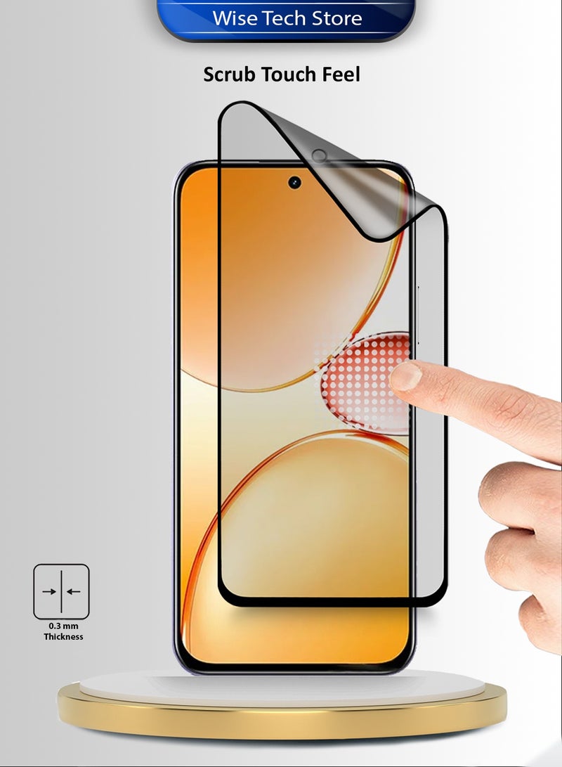 دبليو تيك حماية شاشة ريالم C85 برو 4G 2025 فاخرة من السيراميك النانو، لاصق كامل، غطاء كامل، مطفي ومرن (MSCNMN) - شفاف/أسود - Image 4