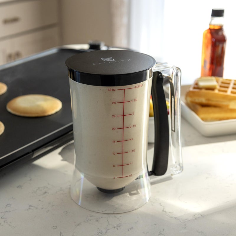 STIRLEX Pancake Batter Dispenser Baking Tool for Cupcakes, Crepes, Waffles, Muffins, Funnel Cake, Griddle Breakfast Accessory - Image 4