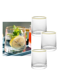 MAAC HOME MAAC Home Set of 4 | Elegant Gold-Rimmed Artisanal Glass Cup| Elegant Durable and Classic design Perfect for Family Everyday Use, and Family Get- Together, Restaurant, Banquet and More  - Image 1