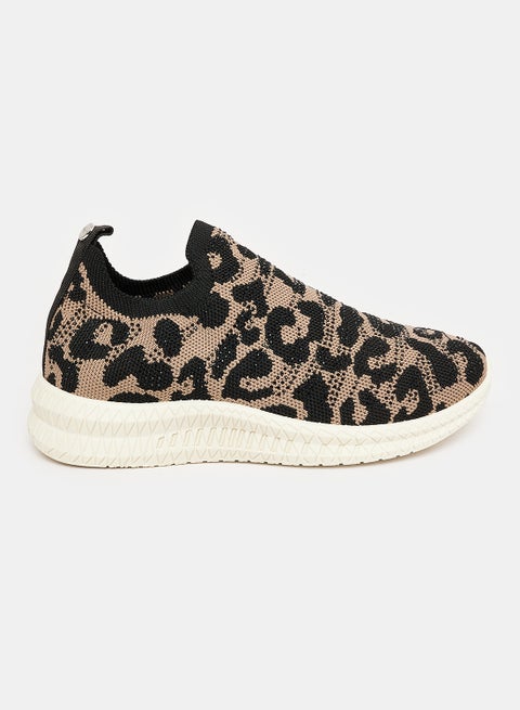 Slip On Strassed Allover Self Patterned Sneakers