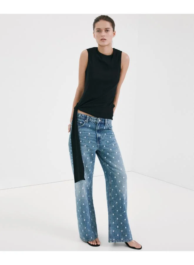 MANGO  Polka dot straight-leg jeans for Women | Best Price UAE