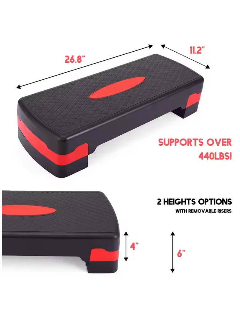 Spall Adjustable Aerobic Stepper – 68x28cm | Non-Slip Workout Step Platform with 10cm & 15cm Height Levels for Home & Gym Fitness, Cardio, Strength Training  - Image 4