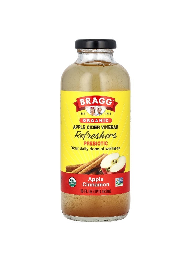 Bragg, Organic Apple Cider Vinegar Refreshers, Prebiotic, Apple Cinnamon, 16 fl oz (473 ml) (Packaging may vary) - Image 1