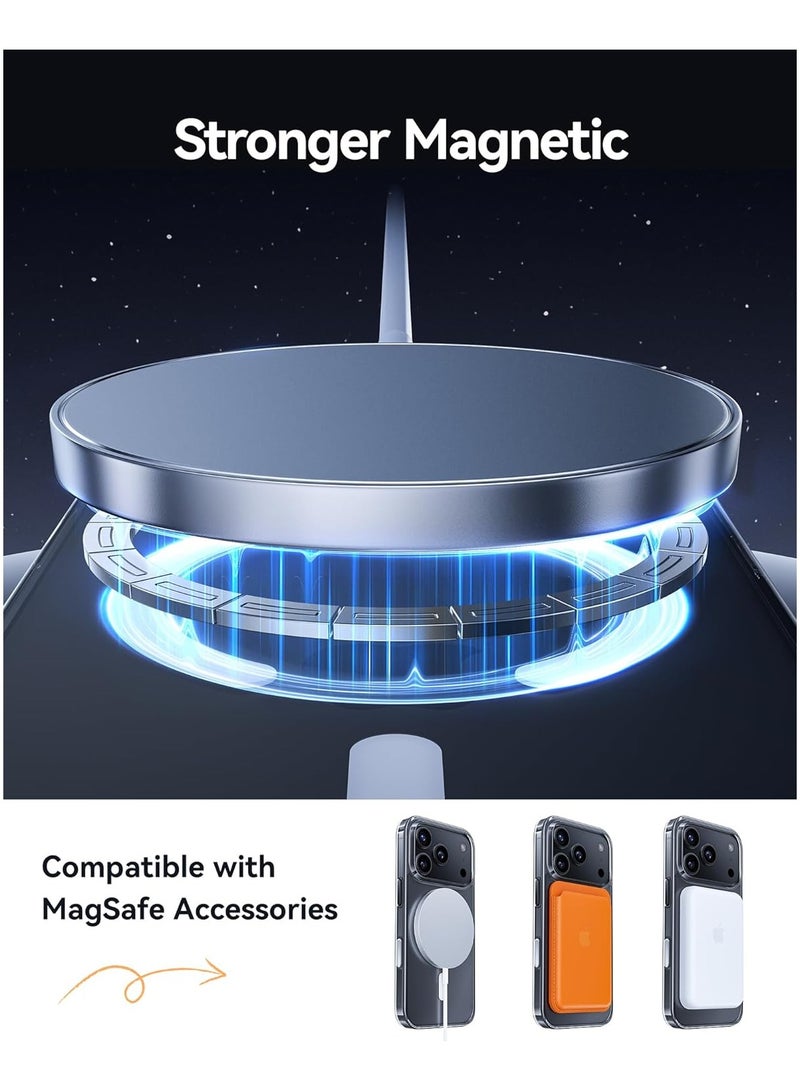 Berlia Magnetic Clear Case for iPhone 17 Pro Max 6.9-Inch – Mag-Safe Compatible, Ultra-Clear Flexible Silicone Shockproof Slim Transparent TPU Bumper, Anti-Yellowing Protective Cover. - Image 3