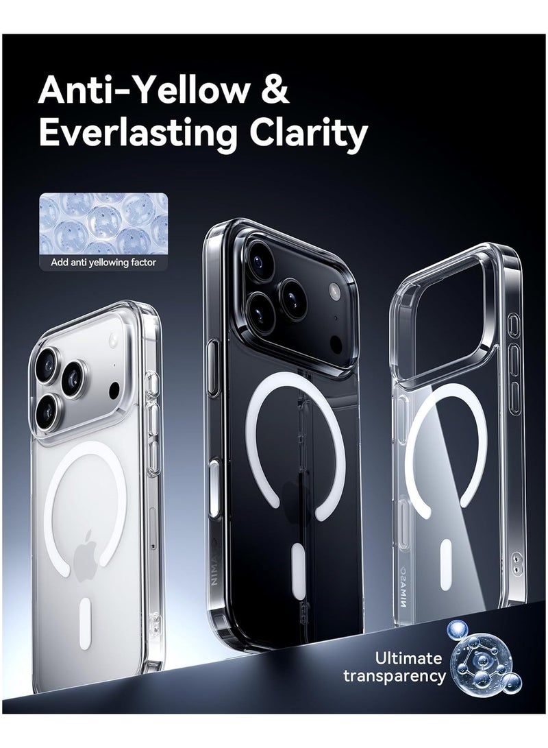 Berlia Magnetic Clear Case for iPhone 17 Pro Max 6.9-Inch – Mag-Safe Compatible, Ultra-Clear Flexible Silicone Shockproof Slim Transparent TPU Bumper, Anti-Yellowing Protective Cover. - Image 4