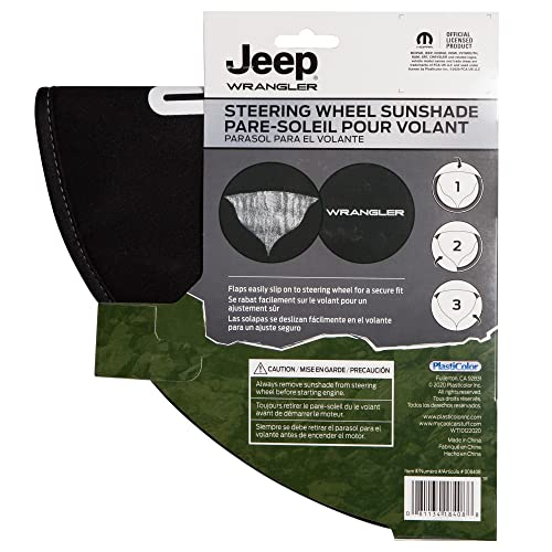 Plasticolor 008408R01 Jeep Wrangler Logo Steering Wheel Cover Sun Shade - Image 3