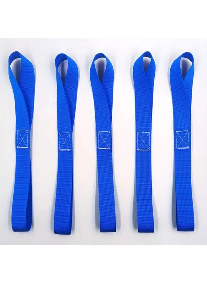 Blue 5pcs Heavy Duty Soft Ring Fasteners Multi Purpose Strap Loops for Motorcycles Bikes Trucks Camping - Image 1