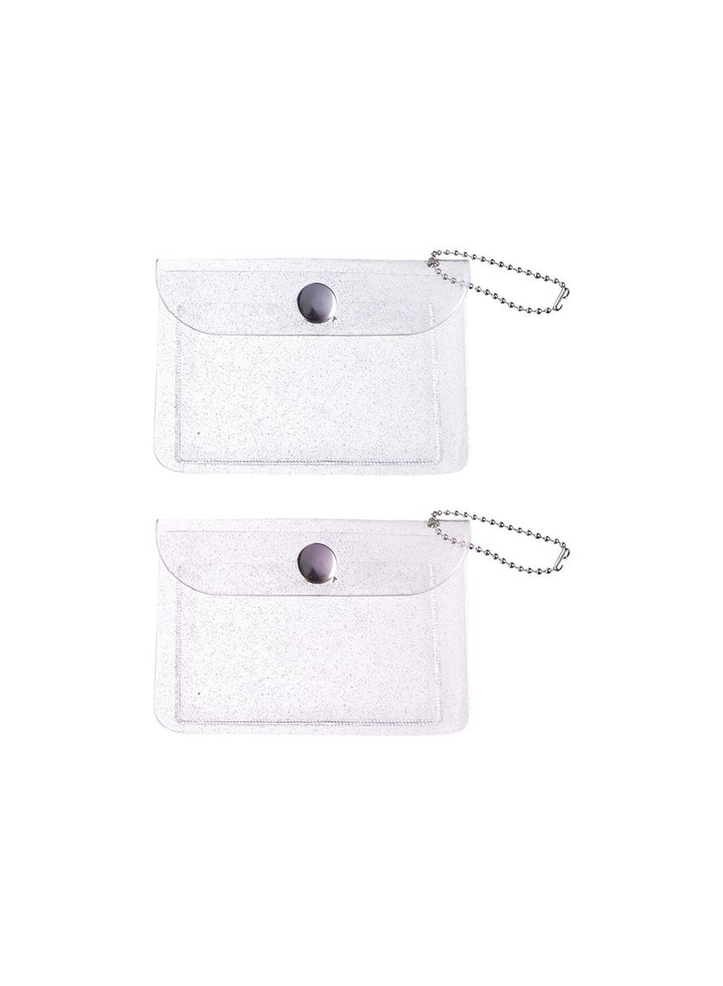 GGOOT 2Pcs Mini Case Holder Organizer Wallet for Credit Card Coin Storage Bag (Transparent)  - Image 1