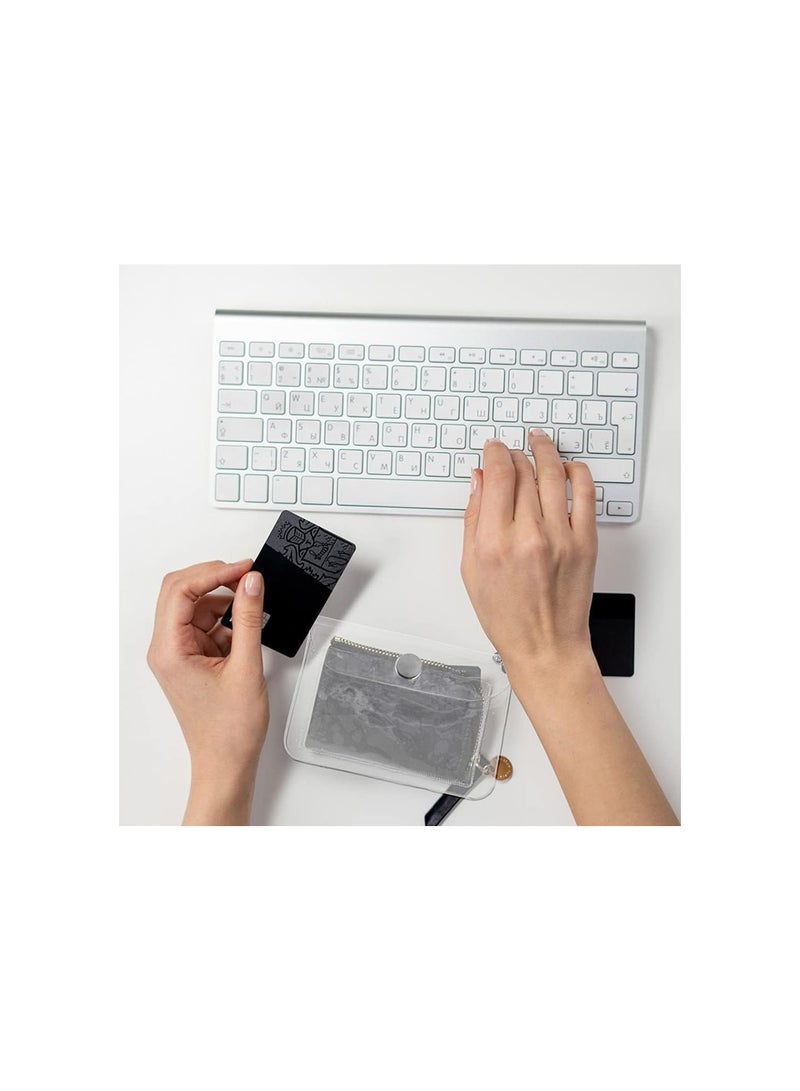 GGOOT 2Pcs Mini Case Holder Organizer Wallet for Credit Card Coin Storage Bag (Transparent)  - Image 3