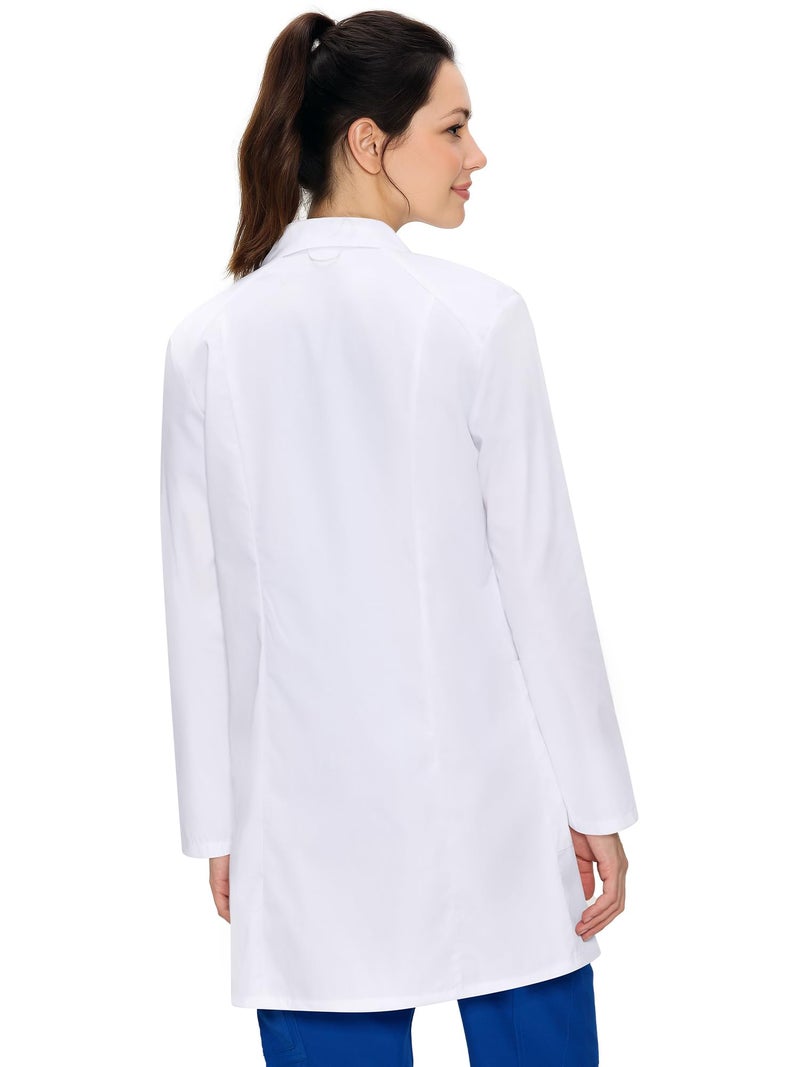 COZYFIT Professional Women's Lab Coat, 3-Pocket Medical Lab Coat for Science Chemistry and College, White, M - Image 2