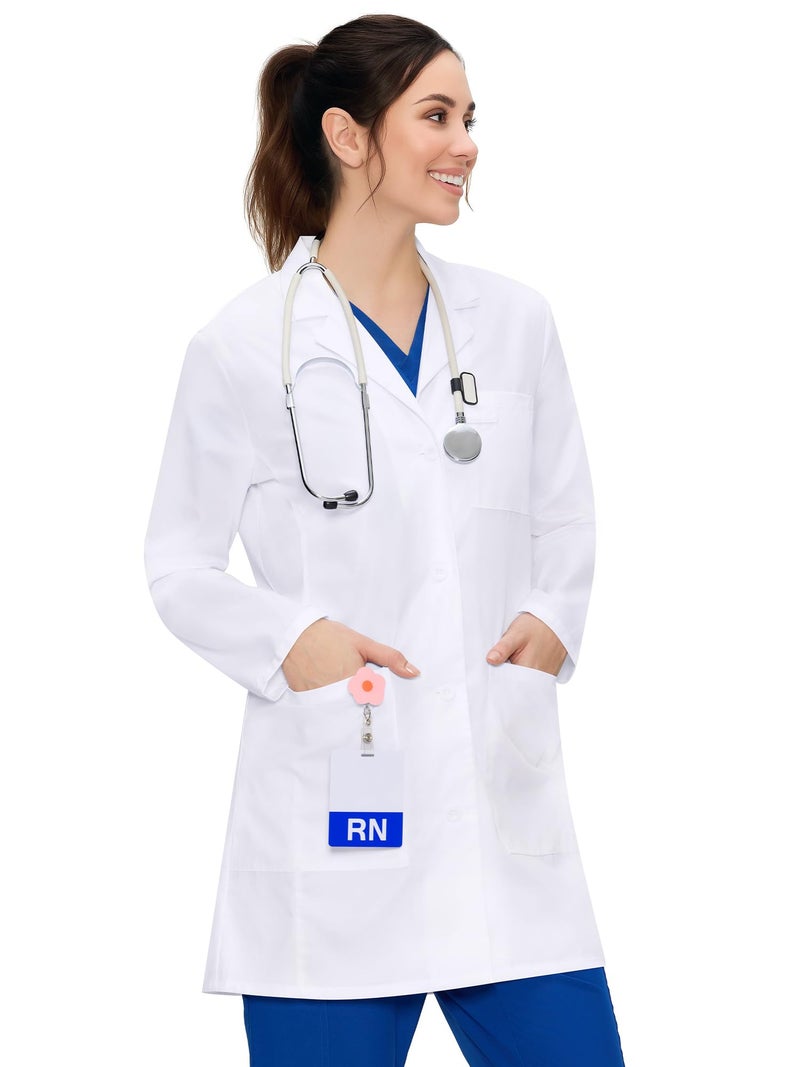 COZYFIT Professional Women's Lab Coat, 3-Pocket Medical Lab Coat for Science Chemistry and College, White, M - Image 4