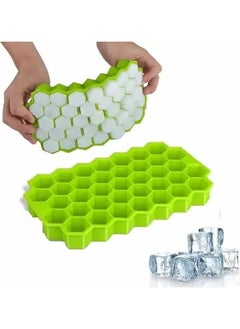 Premium Silicone Ice Cube Trays 37-Cavity with Lid – Flexible Honeycomb Molds, BPA-Free, Freezer Safe for Drinks & Cocktails