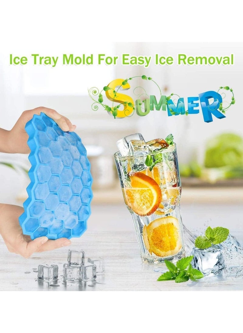 Generic - Premium Silicone Ice Cube Trays 37-Cavity with Lid – Flexible Honeycomb Molds, BPA-Free, Freezer Safe for Drinks & Cocktails - Image 1