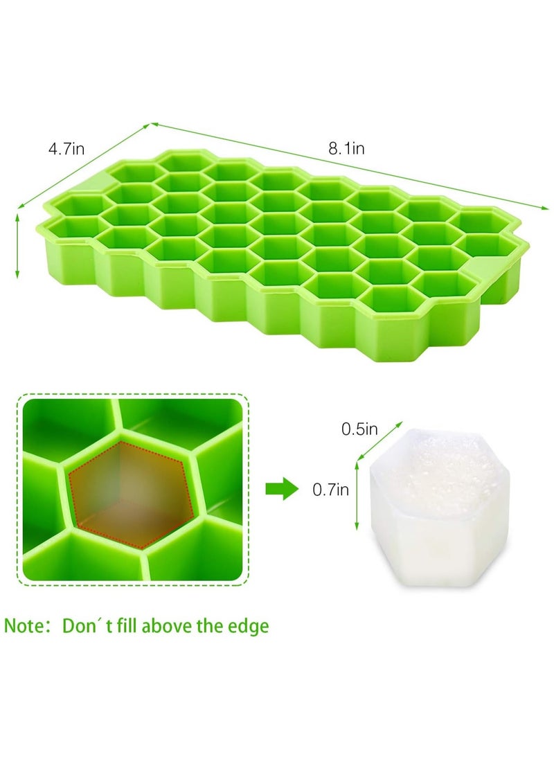 Generic - Premium Silicone Ice Cube Trays 37-Cavity with Lid – Flexible Honeycomb Molds, BPA-Free, Freezer Safe for Drinks & Cocktails - Image 1