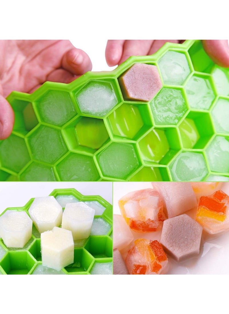 Generic - Premium Silicone Ice Cube Trays 37-Cavity with Lid – Flexible Honeycomb Molds, BPA-Free, Freezer Safe for Drinks & Cocktails - Image 1