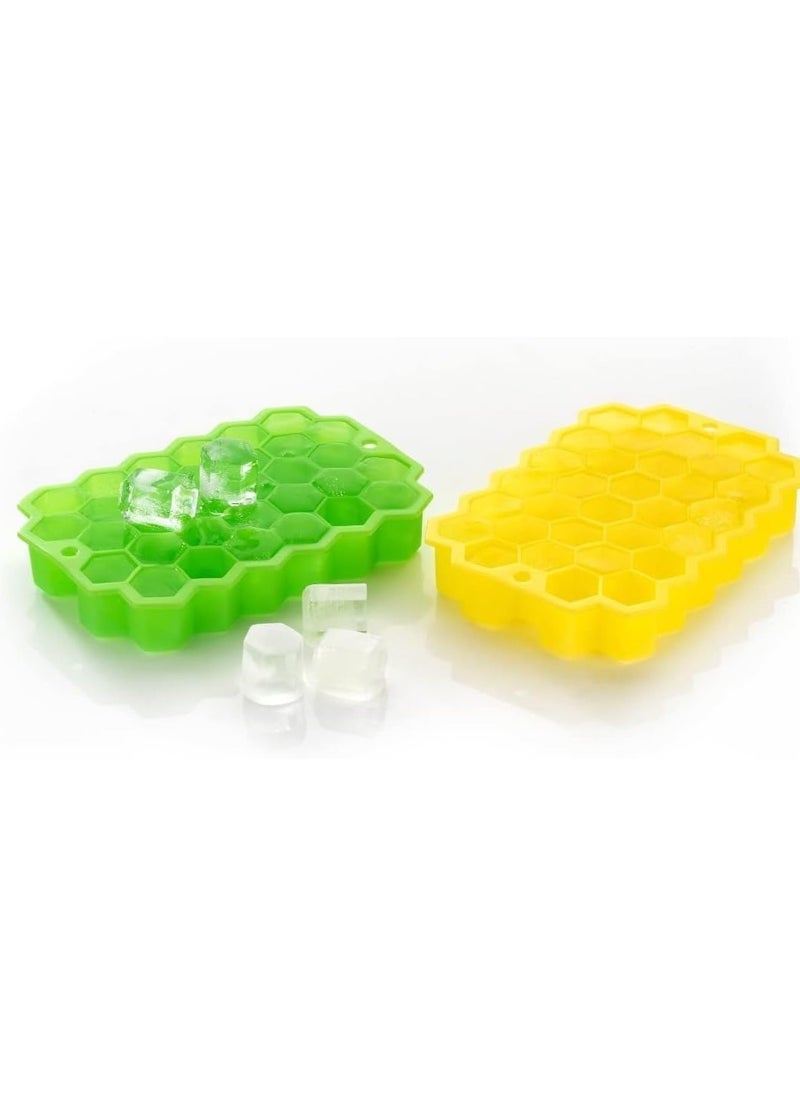Generic - Premium Silicone Ice Cube Trays 37-Cavity with Lid – Flexible Honeycomb Molds, BPA-Free, Freezer Safe for Drinks & Cocktails - Image 1