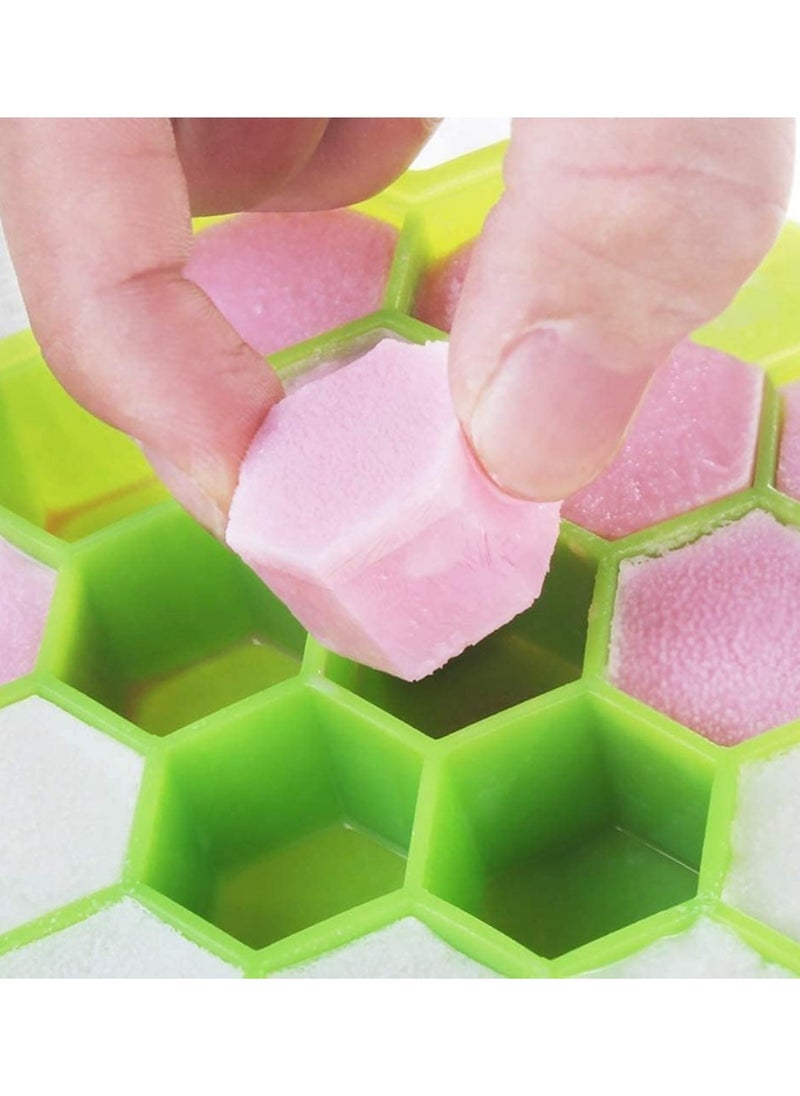 Generic - Premium Silicone Ice Cube Trays 37-Cavity with Lid – Flexible Honeycomb Molds, BPA-Free, Freezer Safe for Drinks & Cocktails - Image 1