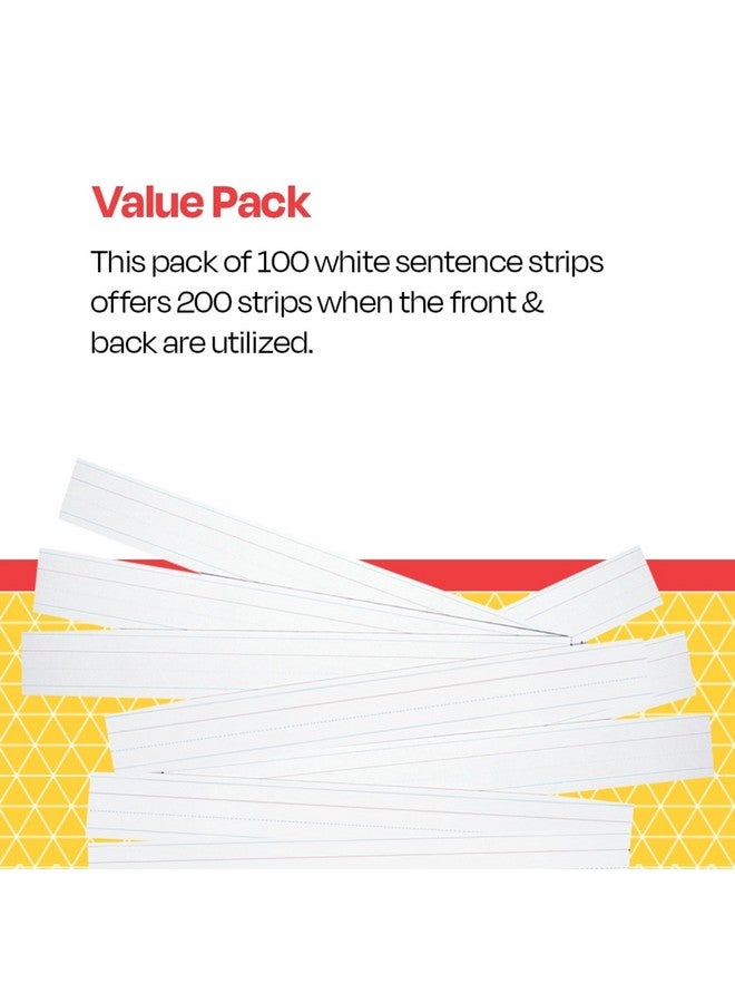 سكول سبيشيالتي شرائط جمل زانر-بلوزر، 3 × 24 بوصة، بيضاء، 100 ورقة - 085288 - Image 5