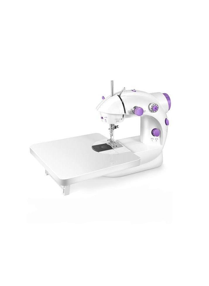 LAMAY Portable Sewing Machine with Extension Table and Light,Mini Handheld Sewing Machine with Upgraded,Two Threads Double Speed Double Switches,Easy to Use for Kids,Beginners and DIY - Image 1