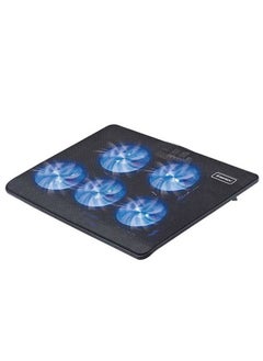 Dual USB Laptop Cooling Fan with Stand and 5 cooling blue fans suitable for 15,6 -17 inch laptops