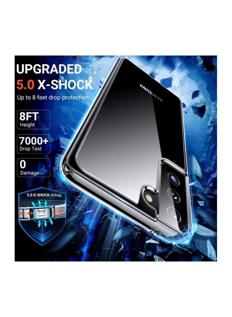 Rock Pow Diamond Clear for Samsung Galaxy S21 FE Case 6.4 inch，[Long Lasting Clarity] [Ultra-Thin] [Slim Yet Shockproof] Hard Back + Soft Silicone Bumper Phone Case for S21 FE 5G, Transparent - Image 3