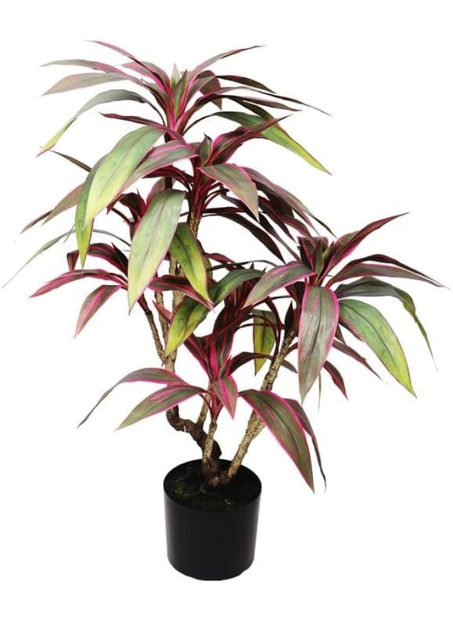 Generic Nearly Natural Real Touch Artificial Cordyline-Fruticosa-Excelsa-Plant 70X70X90 Cm Green-Brown  - Image 1