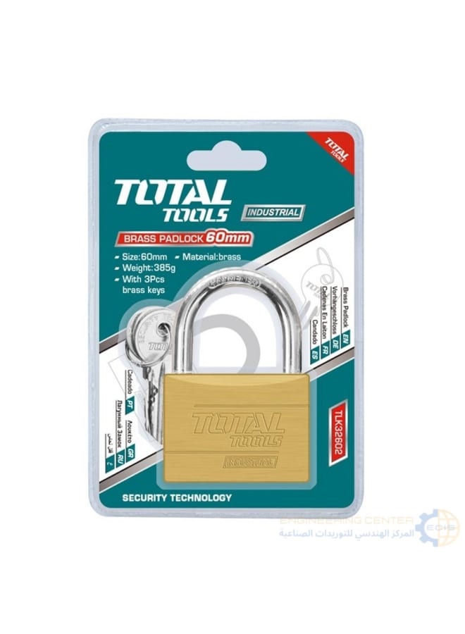 TOTAL Total TLK32602 60mm Brass Padlock