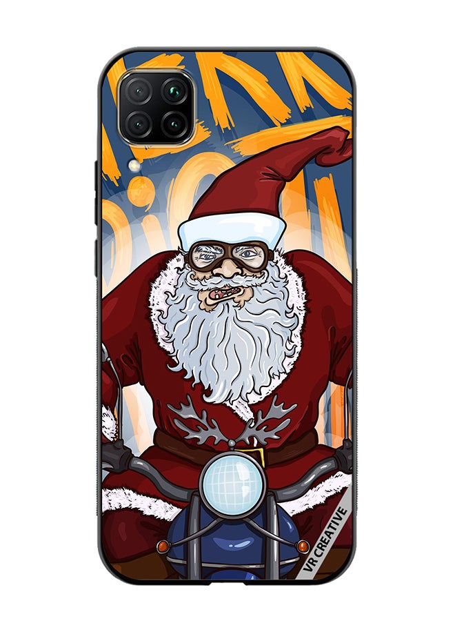 VR CREATIVE Protective Case Cover For Huawei Nova 7i/P40 Lite Cartoon Christmas Postcard Santa Claus On Motorcycle Design Multicolour - Image 1