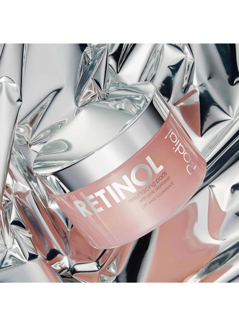 Rodial Pink Diamond Retinol Resurfacing Pads 60 Pads – Overnight Renewal for Mature Skin, Retinol & Diamond Powder, Exfoliating Treatment for Texture Irregularity Relief 60 Pads - Image 5