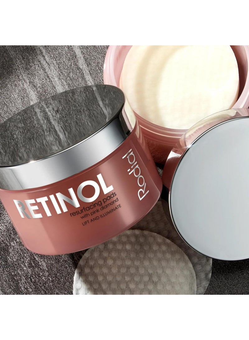 Rodial Pink Diamond Retinol Resurfacing Pads 60 Pads – Overnight Renewal for Mature Skin, Retinol & Diamond Powder, Exfoliating Treatment for Texture Irregularity Relief 60 Pads - Image 4