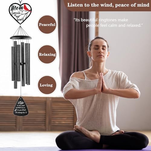 VENBEEL Sympathy Gifts for Loss of Mom, Memorial Wind Chimes for Loss of Mother, Memorial Gifts for Loss of Mother, Condolence Bereavement Gifts in Memory of Loved One, Black - Image 4