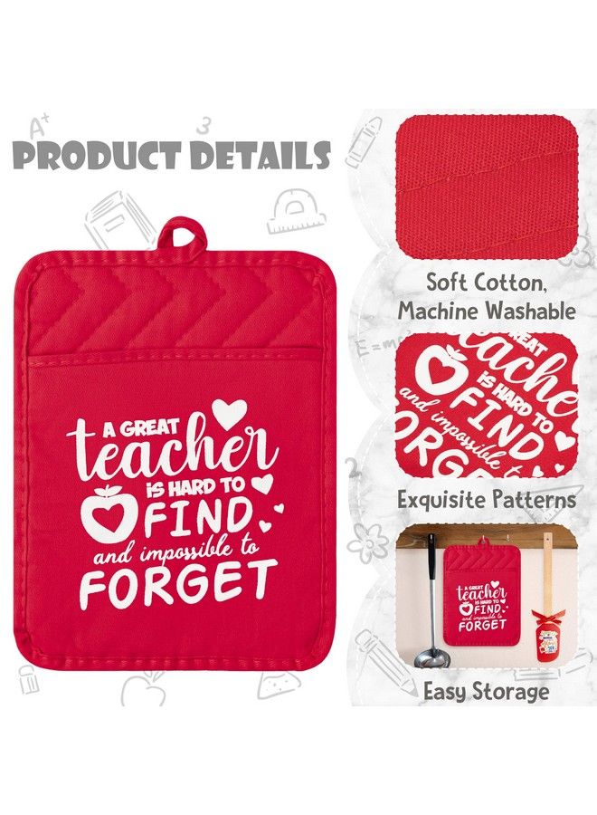 R HORSE Teacher Appreciation Gifts Set Pot Holder Baking Kit With Silicone Spatula Greeting Card For Teachers Funny Heat Resistant Oven Mitts Thanks For Teachers Teacher Day Teacher Retirement Gifts - Image 4