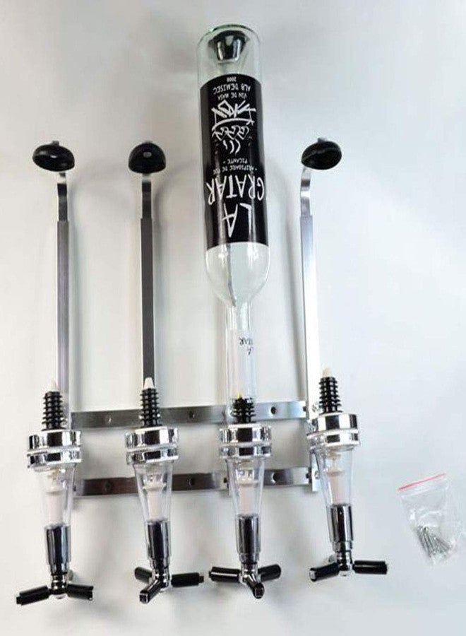 موزع مشروبات كحولية لأربع زجاجات، حامل مشروبات روحية مثبت على الحائط، حامل موزع نبيذ بنابض، حامل زجاجات للشرب - Image 3