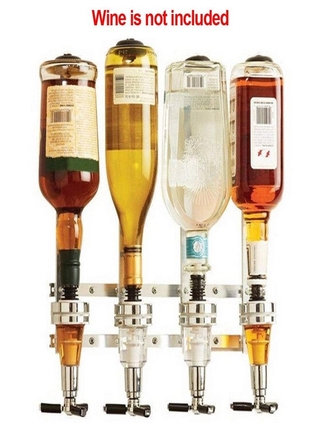 موزع مشروبات كحولية لأربع زجاجات، حامل مشروبات روحية مثبت على الحائط، حامل موزع نبيذ بنابض، حامل زجاجات للشرب - Image 2