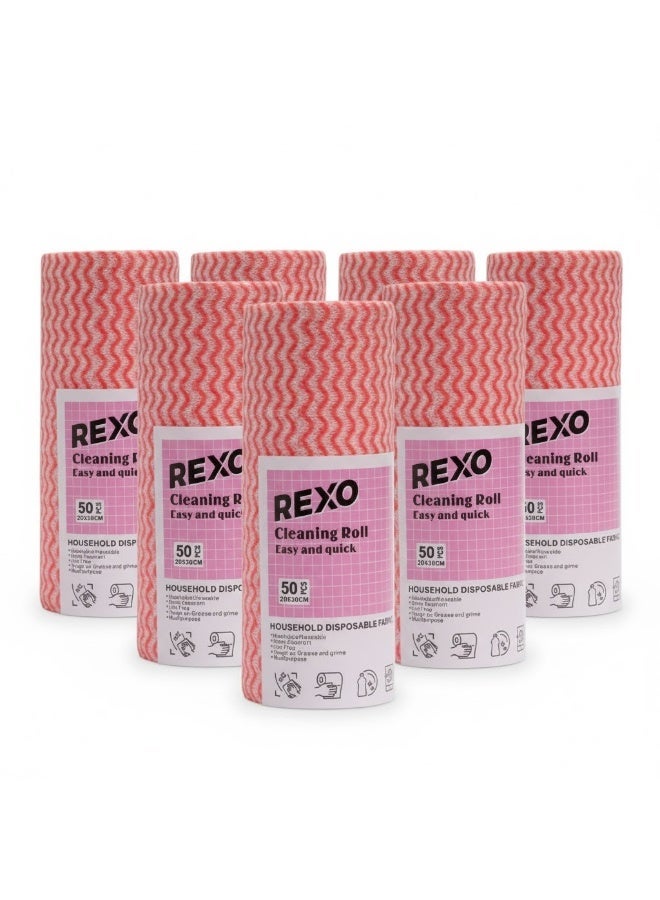 ركسو رول تنظيف عملي وناعم مثالي للمطبخ والحمام7 قطع - Image 1